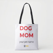 Custom Minimalist Dog Mom Tote – Personalized Pet  トートバッグ (正面)