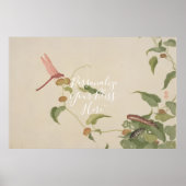 CUSTOM Minimalist Dragonfly & Caterpillar Print ポスター (正面)
