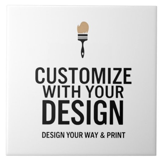 Custom Minimalist Personalized Company Branded  タイル (正面)