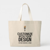 Custom Minimalist Personalized Company Branded  ラージトートバッグ (裏面)