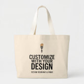 Custom Minimalist Personalized Company Branded  ラージトートバッグ (正面)