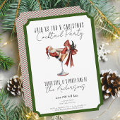 Custom Minimalist Santa Cocktail Christmas Party 招待状