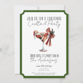 Custom Minimalist Santa Cocktail Christmas Party 招待状 (正面)