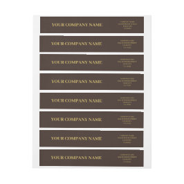 Custom Minimalist Simple Brown & Gold Business ラップアラウンドラベル