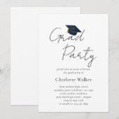 Custom Minimalist Simple Graduation Party 招待状 (正面/裏面)