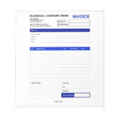 Custom Minimalist Small Business Invoice Receipt ノートパッド (正面)