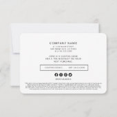 Custom Minimalist Small Business Packaging Insert サンキューカード (裏面)