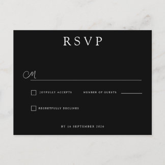 Custom Minimalist Wedding RSVP 案内ポストカード