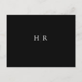 Custom Minimalist Wedding RSVP 案内ポストカード (裏面)