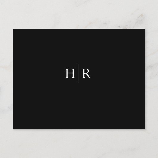 Custom Minimalist Wedding RSVP 案内ポストカード (裏面)