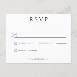 Custom Minimalist Wedding RSVP 案内ポストカード