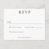 Custom Minimalist Wedding RSVP 案内ポストカード (正面)