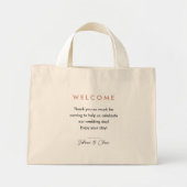 Custom Minimalist Wedding Welcome Bags ミニトートバッグ (正面)