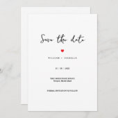 Custom Minimalistic Wedding Save the Date セーブザデート (正面/裏面)