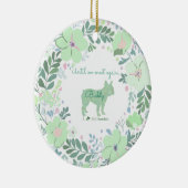 Custom Mint Green French Bulldog with Name & Photo セラミックオーナメント (右)