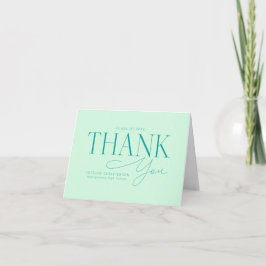 Custom Mint Green Photo Graduation Thank You Cards サンキューカード