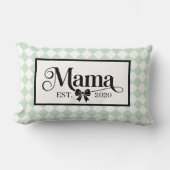 Custom Mint Harlequin Mama Keepsake ランバークッション (正面)