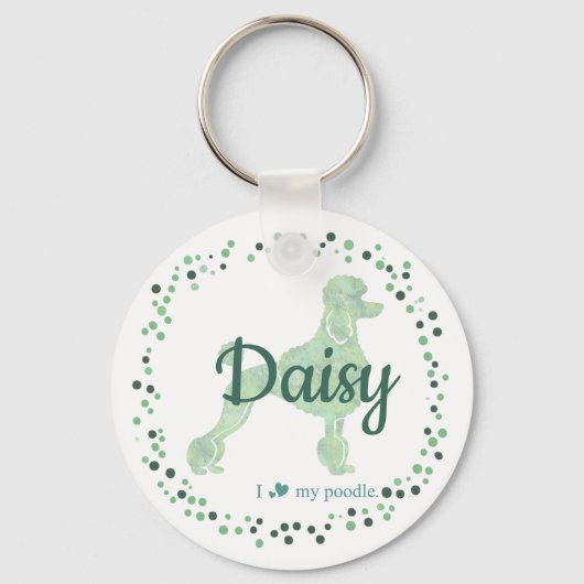 Custom mint poodle keychain Photo Personalized キーホルダー (正面)
