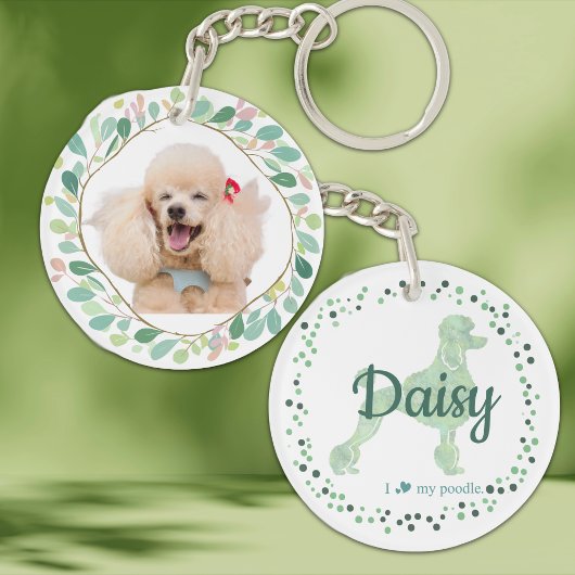 Custom mint poodle keychain Photo Personalized キーホルダー