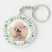 Custom mint poodle keychain Photo Personalized キーホルダー (裏面)