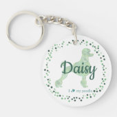 Custom mint poodle keychain Photo Personalized キーホルダー (正面)