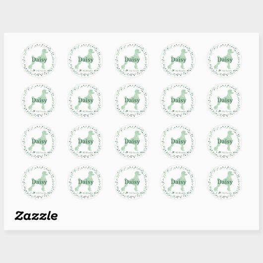 Custom mint poodle sticker - Personalized Gift  ラウンドシール (シート)
