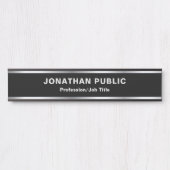 Custom Modern Black & Silver Glamour Luxurious サインプレート (正面)