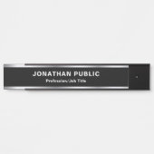 Custom Modern Black & Silver Glamour Luxurious サインプレート (正面)