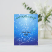 Custom Modern Blue Christmas Holiday Postcard  シーズンポストカード (スタンド正面)