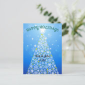 Custom Modern Blue Christmas Holiday Postcard  シーズンポストカード (スタンド正面)