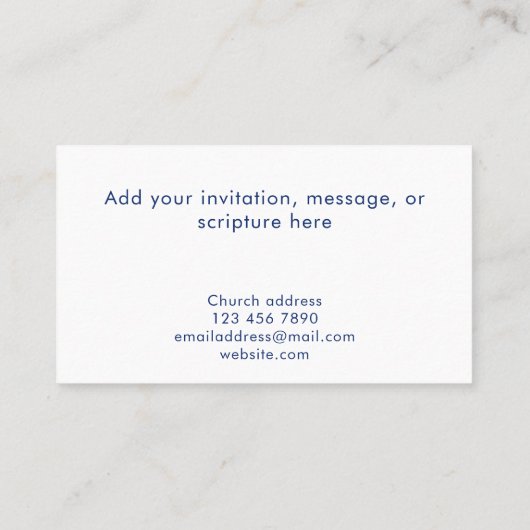 Custom Modern Blue Gradient Church Pastor Minister 名刺 (裏面)