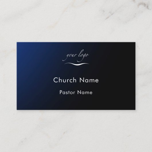 Custom Modern Blue Gradient Church Pastor Minister 名刺 (正面)
