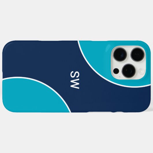 Custom Modern Blue Minimalist Case-Mate iPhoneケース (裏面 (横))