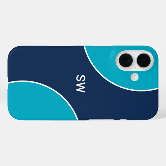 Custom Modern Blue Minimalist Case-Mate iPhoneケース (裏面 (横))