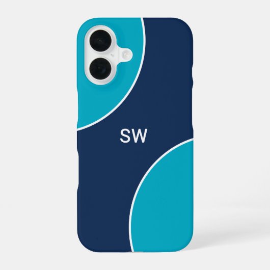 Custom Modern Blue Minimalist iPhone 16ケース (裏面)