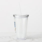 Custom Modern Blue One Silly Goose First Birthday アクリルタンブラー (左)