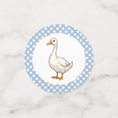 Custom Modern Blue One Silly Goose First Birthday コンフェッティ (スモール正面)