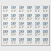 Custom Modern Blue One Silly Goose First Birthday ラッピングペーパー (フラット)