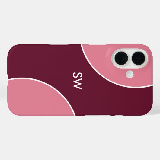 Custom Modern Bordeaux Pink Minimalist Case-Mate iPhoneケース (裏面 (横))