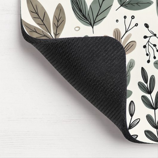 Custom Modern Botanical Office Pattern マウスパッド (コーナー)