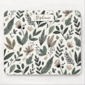 Custom Modern Botanical Office Pattern マウスパッド (正面)