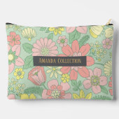 Custom modern botanical sage green golden letters アクセサリーポーチ (裏面)