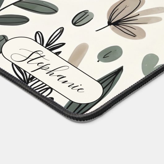 Custom Modern Botanical Workspace Design デスクマット (コーナー)