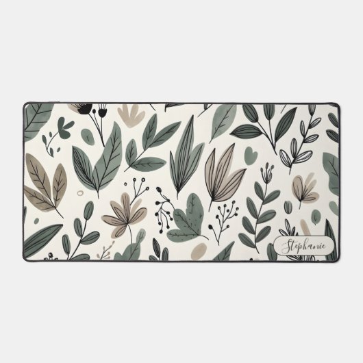 Custom Modern Botanical Workspace Design デスクマット (正面)