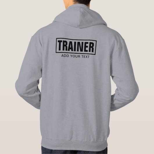 Custom Modern Both Sided Print Mens Grey Trainer パーカ (裏面)