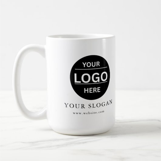 Custom Modern Business Logo Branded Coffee Mug コーヒーマグカップ (左)