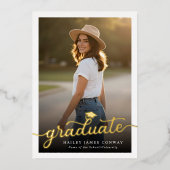 Custom Modern Chic Typography Graduation Foil Card 箔シーズンカード (正面)