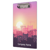 Custom Modern Construction City Sunset Clipboard クリップボード (左)