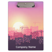 Custom Modern Construction City Sunset Clipboard クリップボード (正面)
