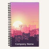 Custom Modern Construction City Sunset Clipboard ノートブック (正面)